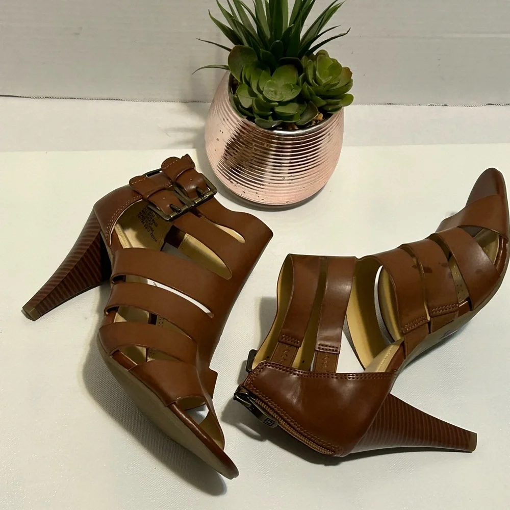 Brown Strappy Heeled Sandals
